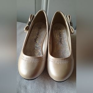 New Girls Sequinned Bow Tie Kiddie Wedge Pump